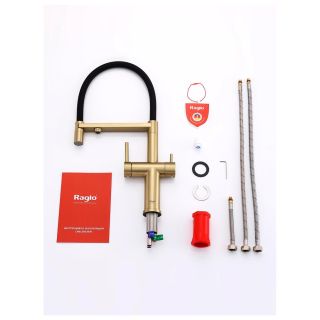 Смеситель для кухни Raglo R20.63.03 с подключением фильтра золотой сатин